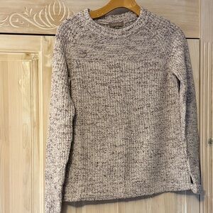 Lilla P Marled burgundy and cream Sweater. Cotton and wool blend.